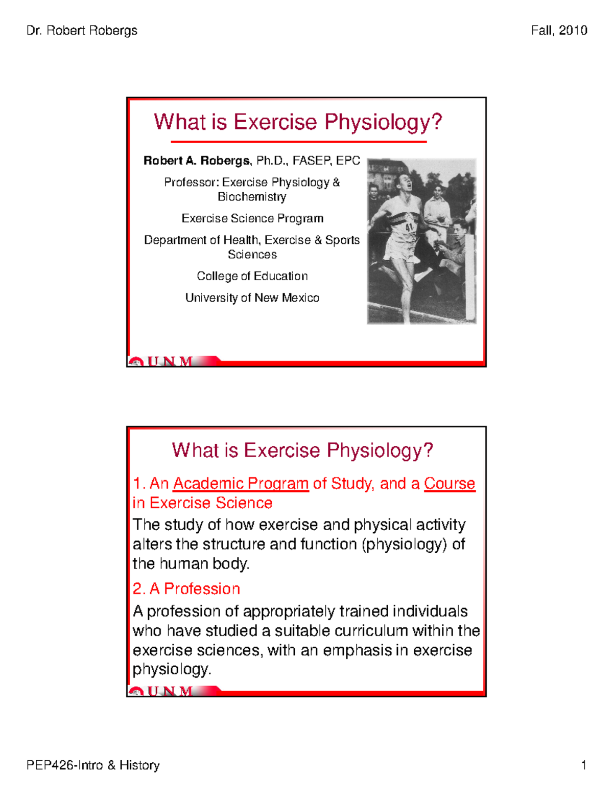 426L1History - Exercise physiology first weeeks - What is Exercise ...