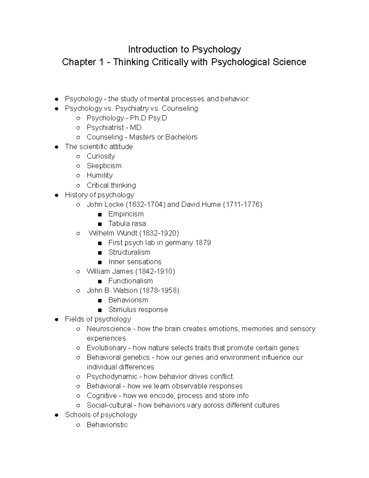 Psych 1000 - Chapter 1 - Professor Dhanashree Bahulekar - Introduction ...