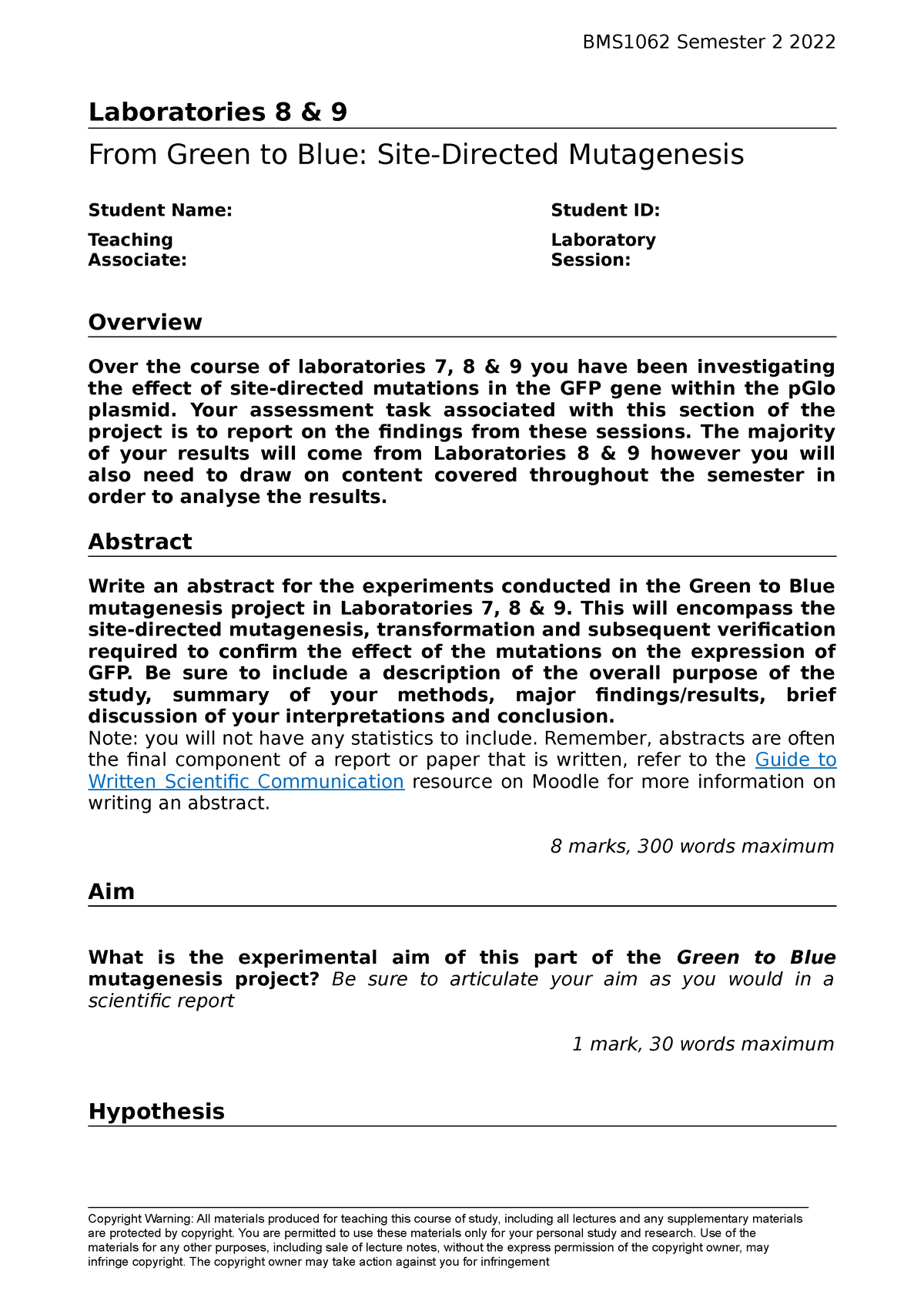 Lab Report – An Overview of the Semester