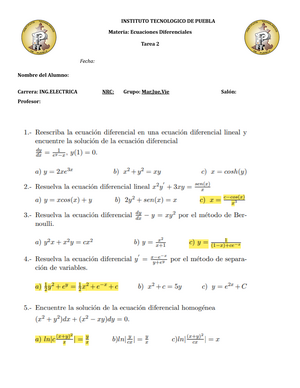 Actividad 11. Ejercicio (repuesto) Ecuaciones Diferenciales Y Series ...