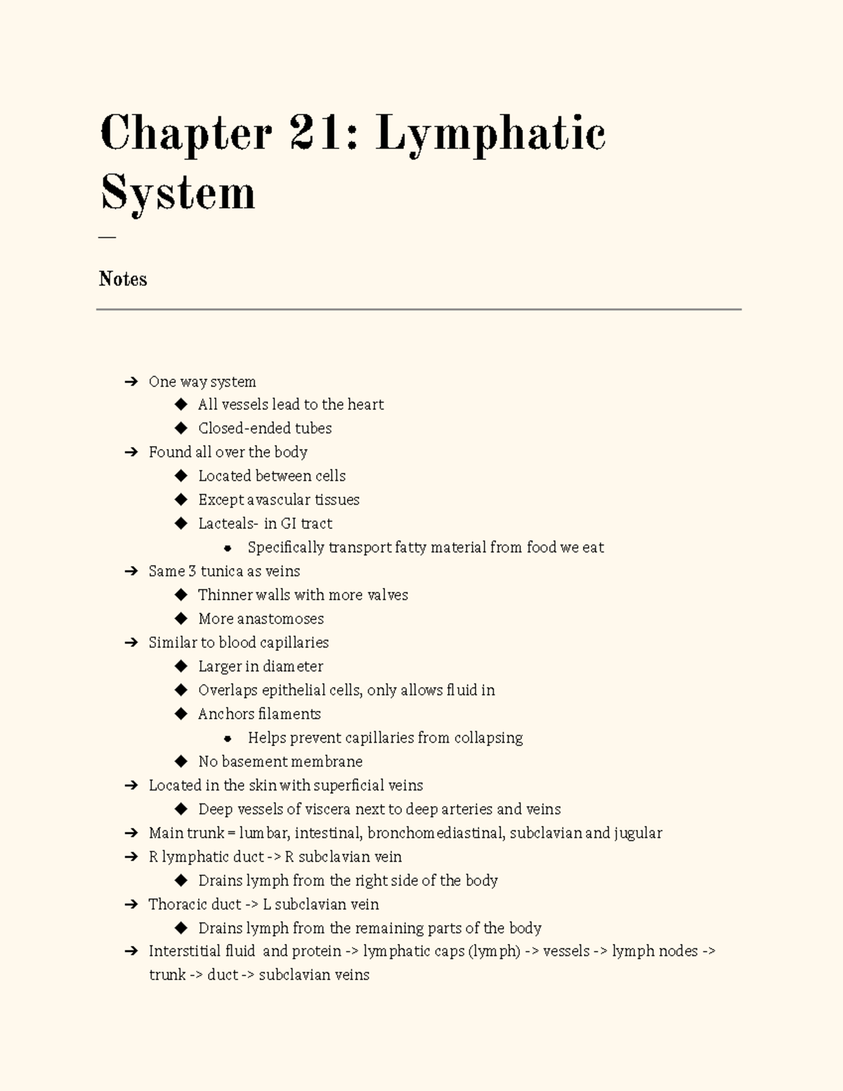 Chapter 21 Lymphatic System - Chapter 21: Lymphatic System ___ Notes ...