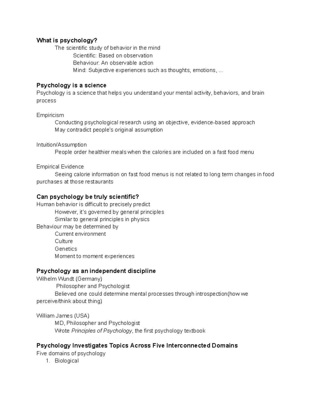 Psychology Chapter 1 - What Is Psychology? The Scientific Study Of ...