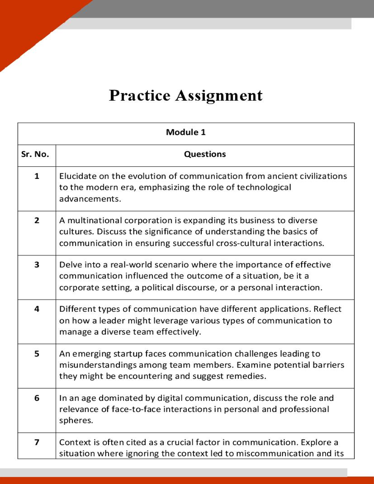 Practise - Communication Skills I - Studocu