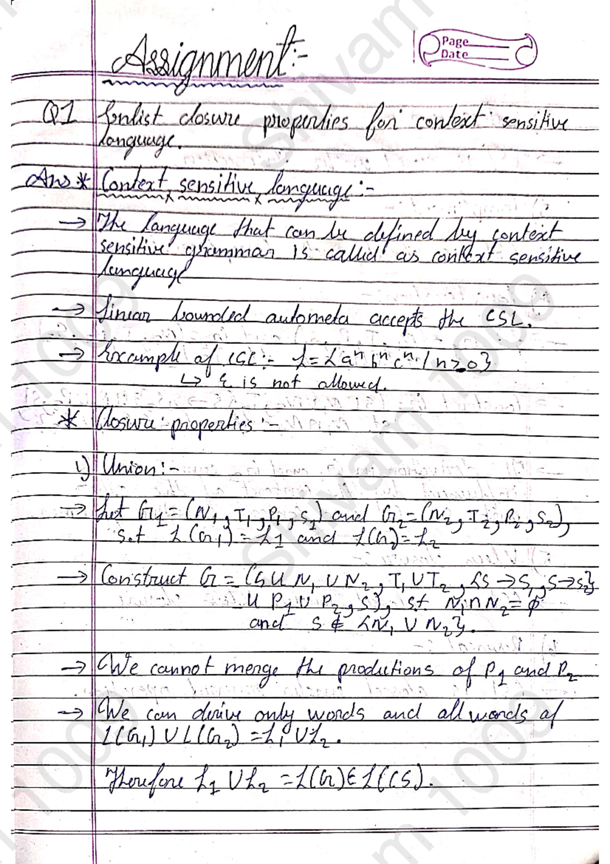 Toc assignment - Computer Science and engineering - Studocu