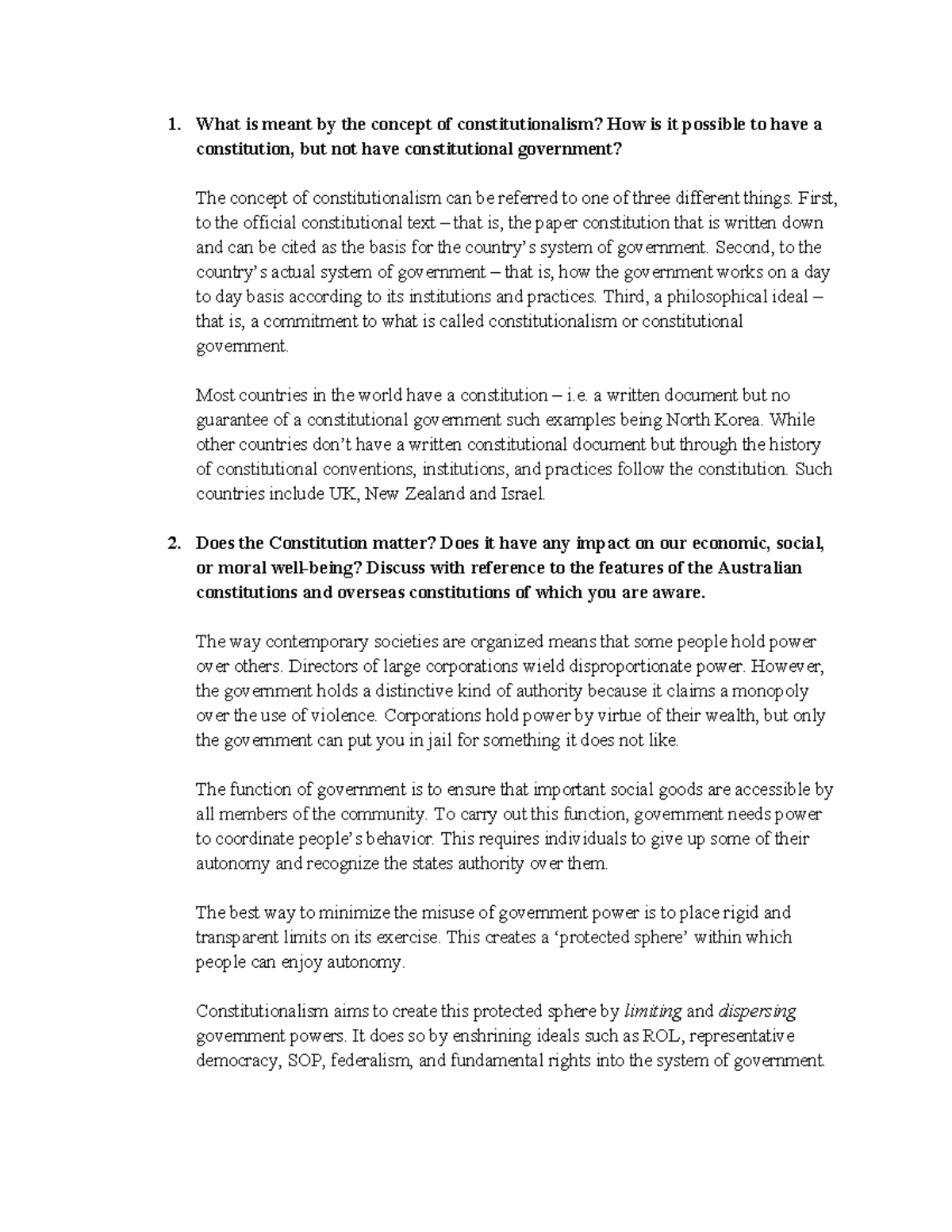 Constitutional Tutorial 1 - What is meant by the concept of ...
