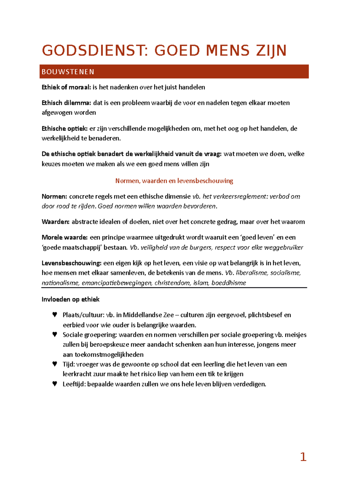 Godsdienst thema 1-5 - GODSDIENST: GOED MENS ZIJN BOUWSTENEN Ethiek of ...