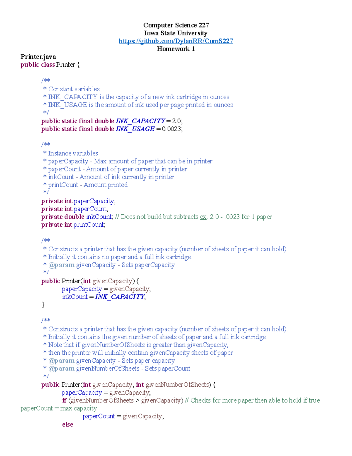 Com S 227 Hw1 Answers Fall 2018 - Computer Science 227 Iowa State ...