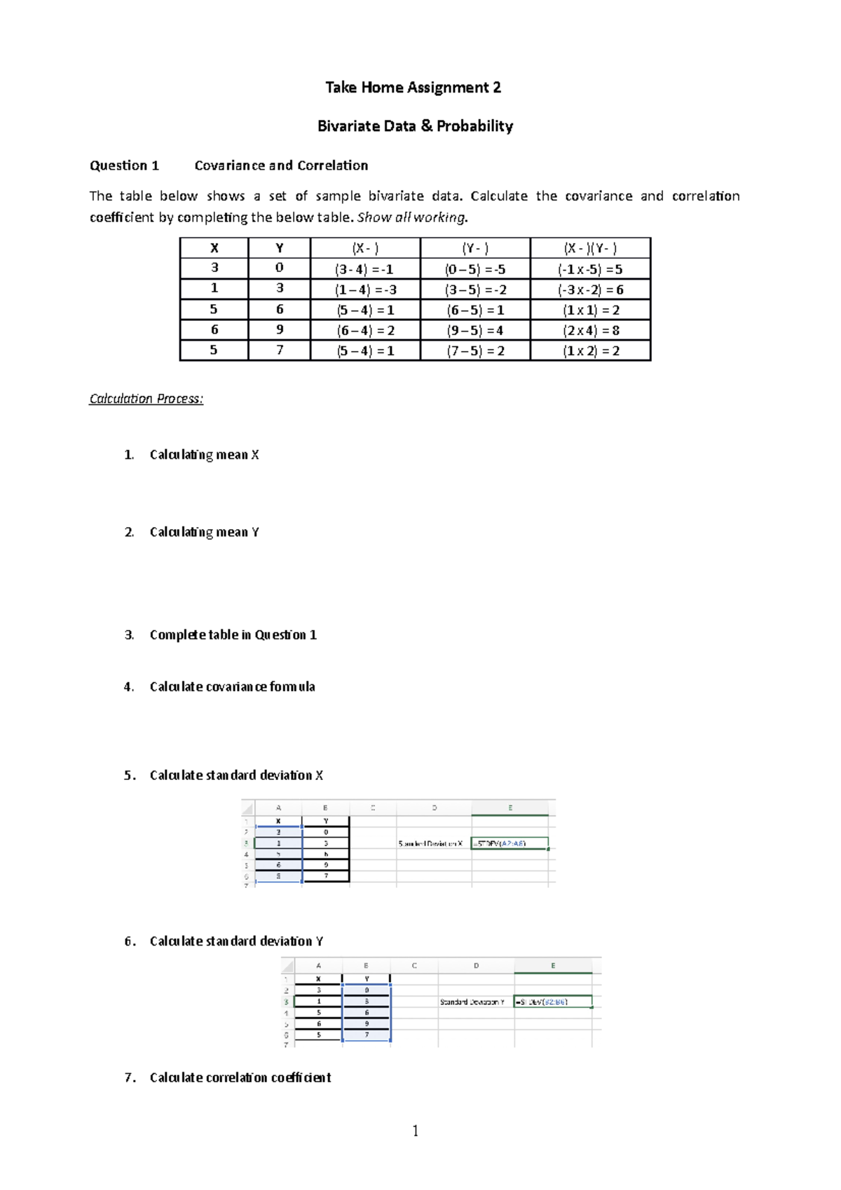 BSB123 THA 2 - Take Home Assignment 2 Bivariate Data & Probability ...