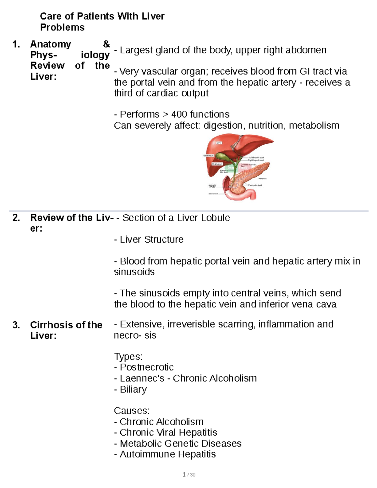 Care of Patients With Liver Problems - 1193 Cirrhosis Manifesta- tions ...
