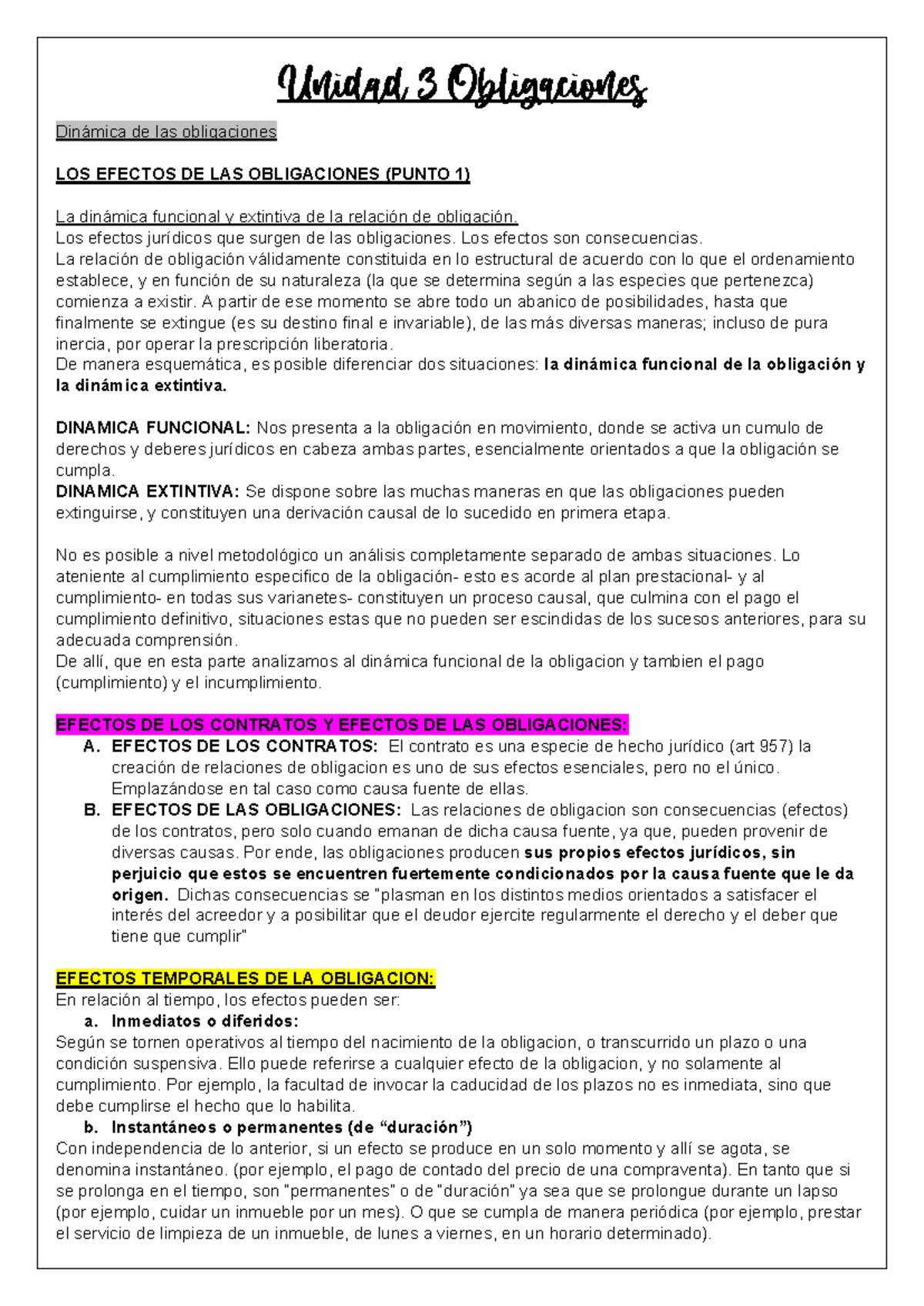 Unidad 3 obligaciones finalizadoo - Unidad 3 Obligaciones Dinámica de ...