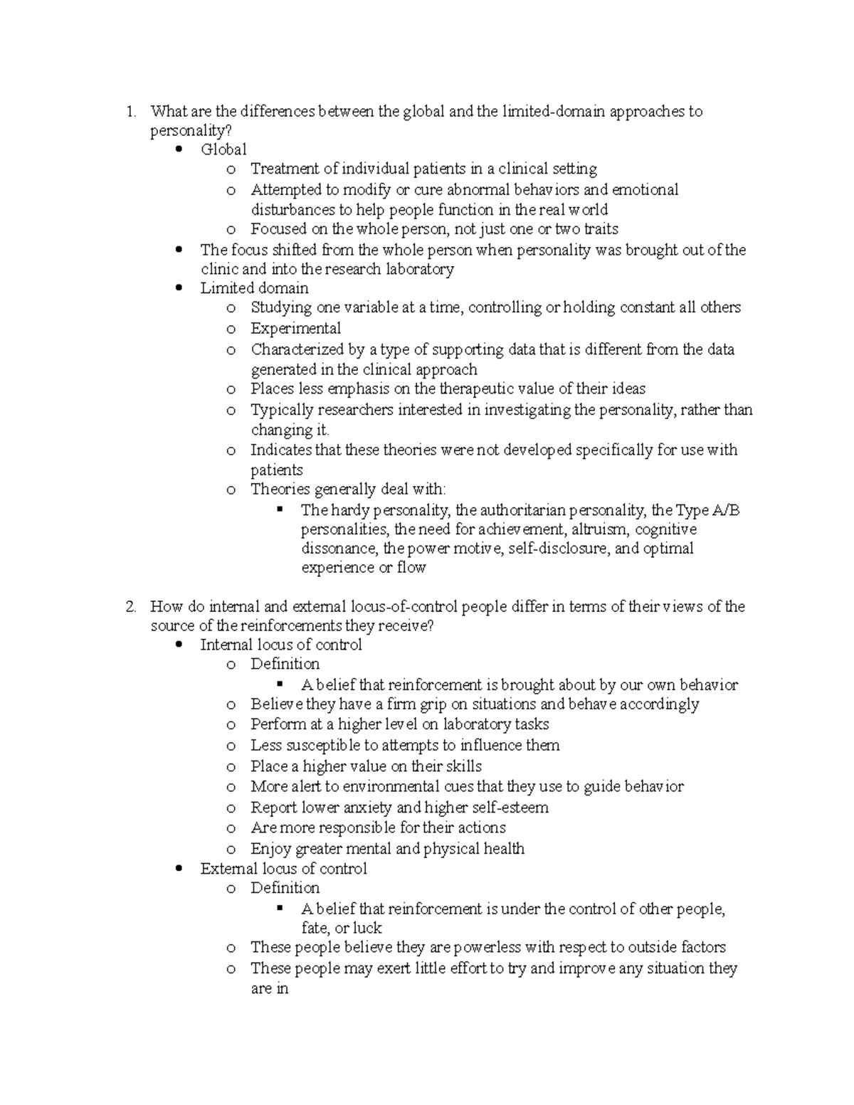 Chapter 14 - Theories of Personality Henley class. These notes helped ...