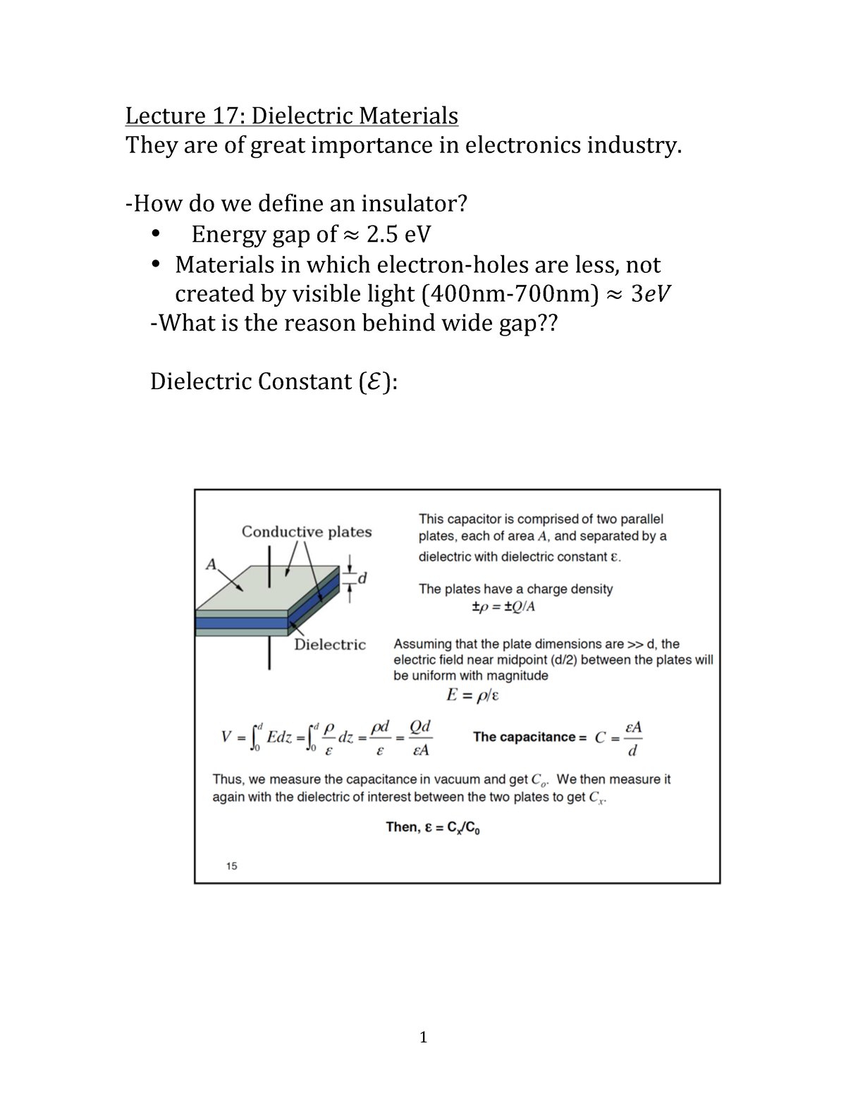 Dielectric Materials - Lecture)17:)Dielectric)Materials) - Studocu