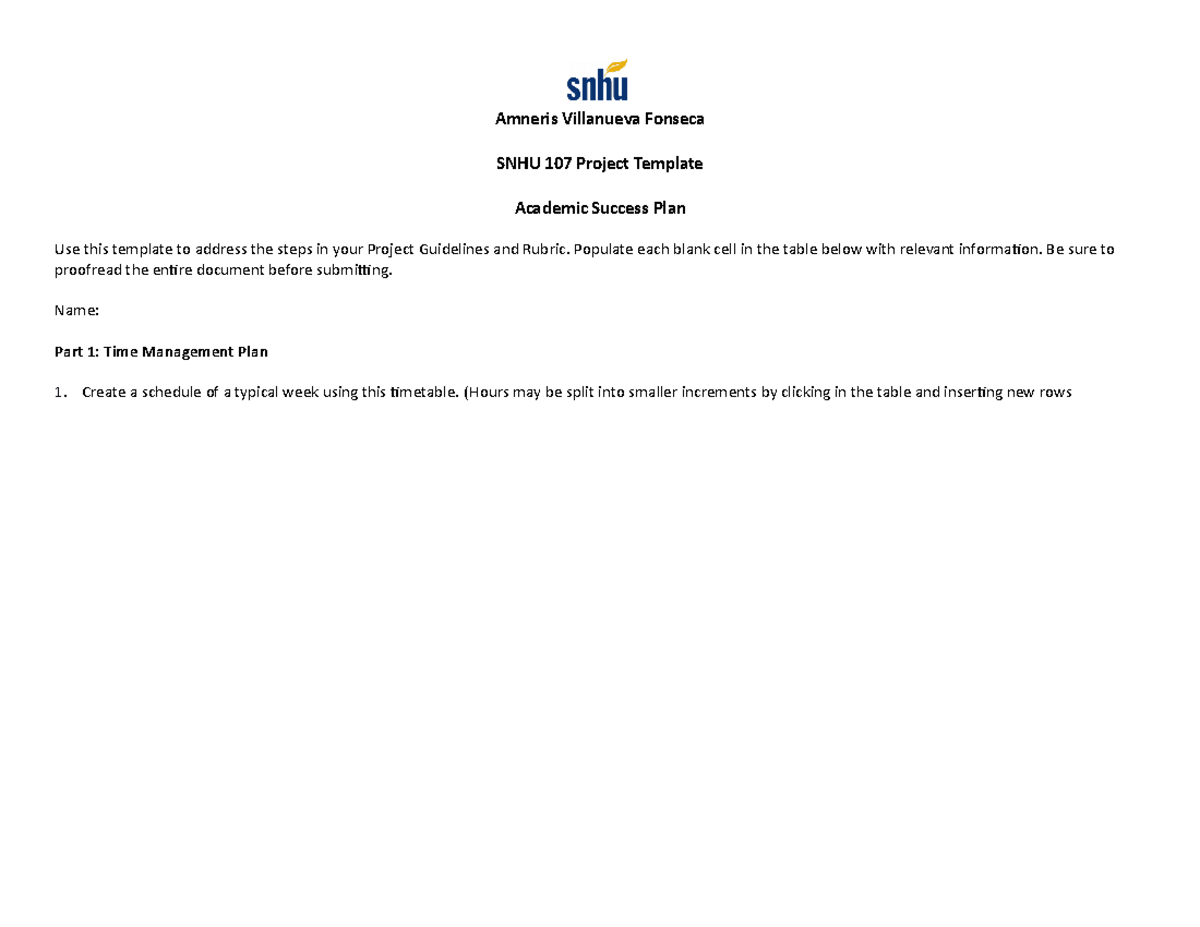 SNHU 107 Project Template - Amneris Villanueva Fonseca SNHU 107 Project ...