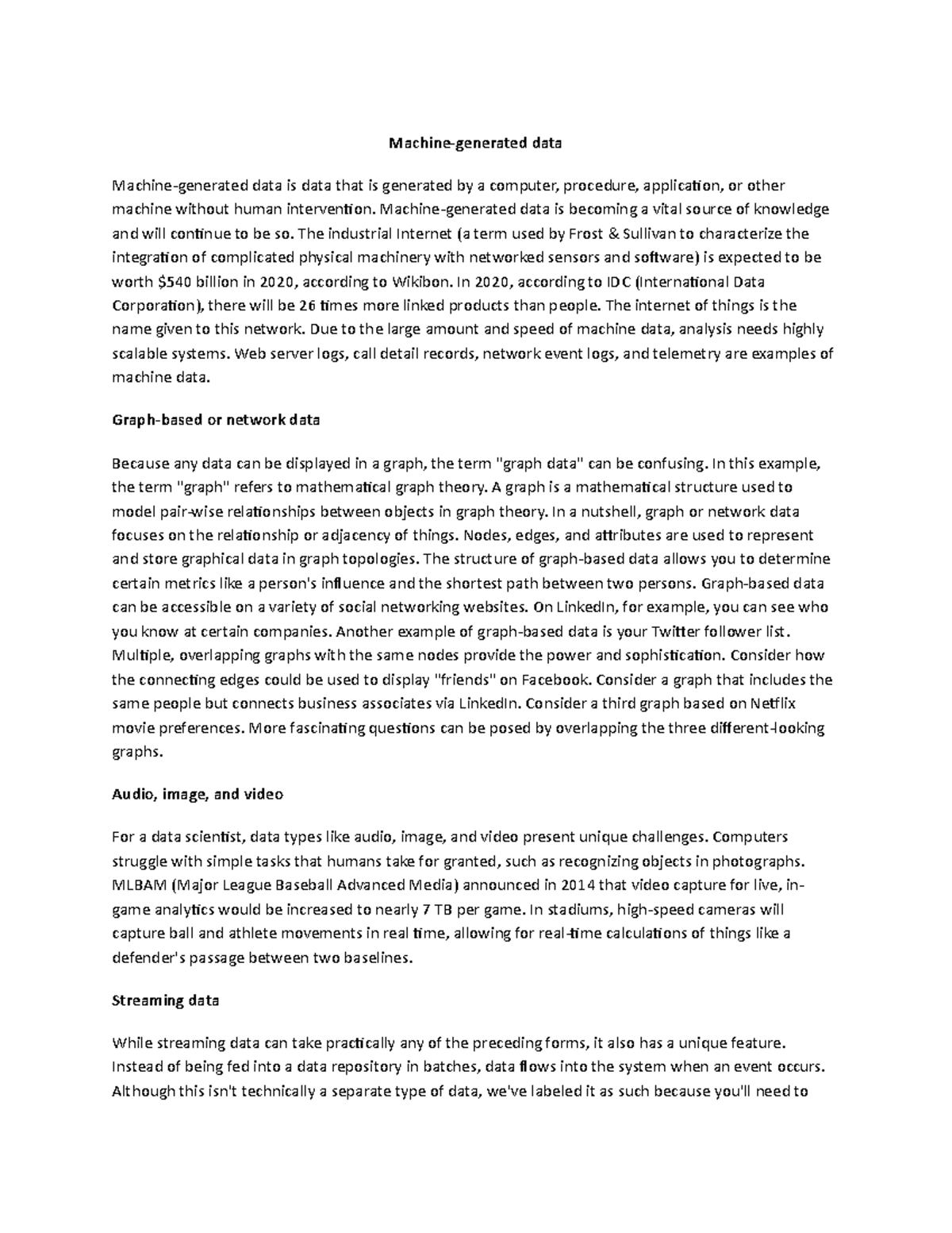 Machinegenerated data Machinegenerated data Machinegenerated data