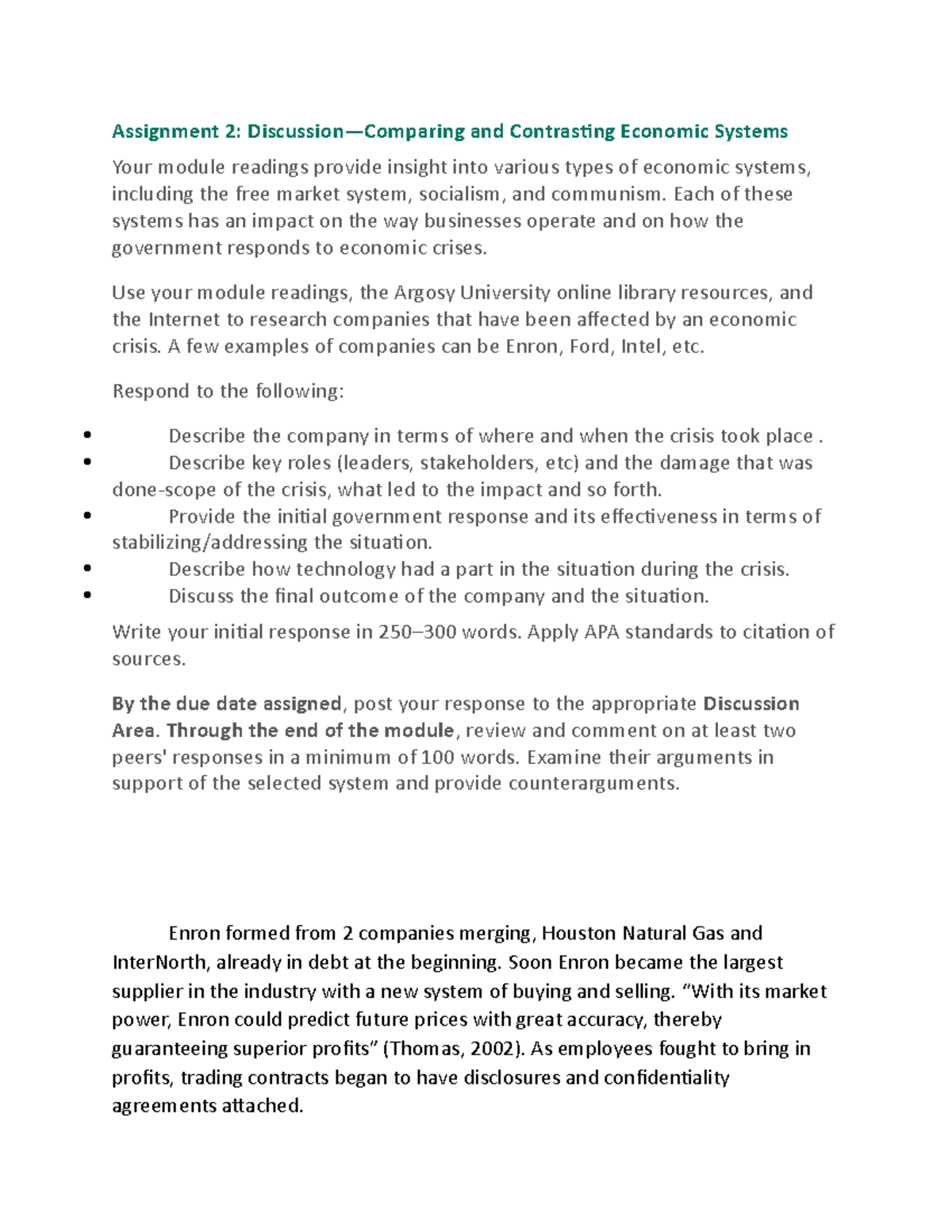 M1 A2 - Discussion question - Assignment 2: Discussion—Comparing and ...
