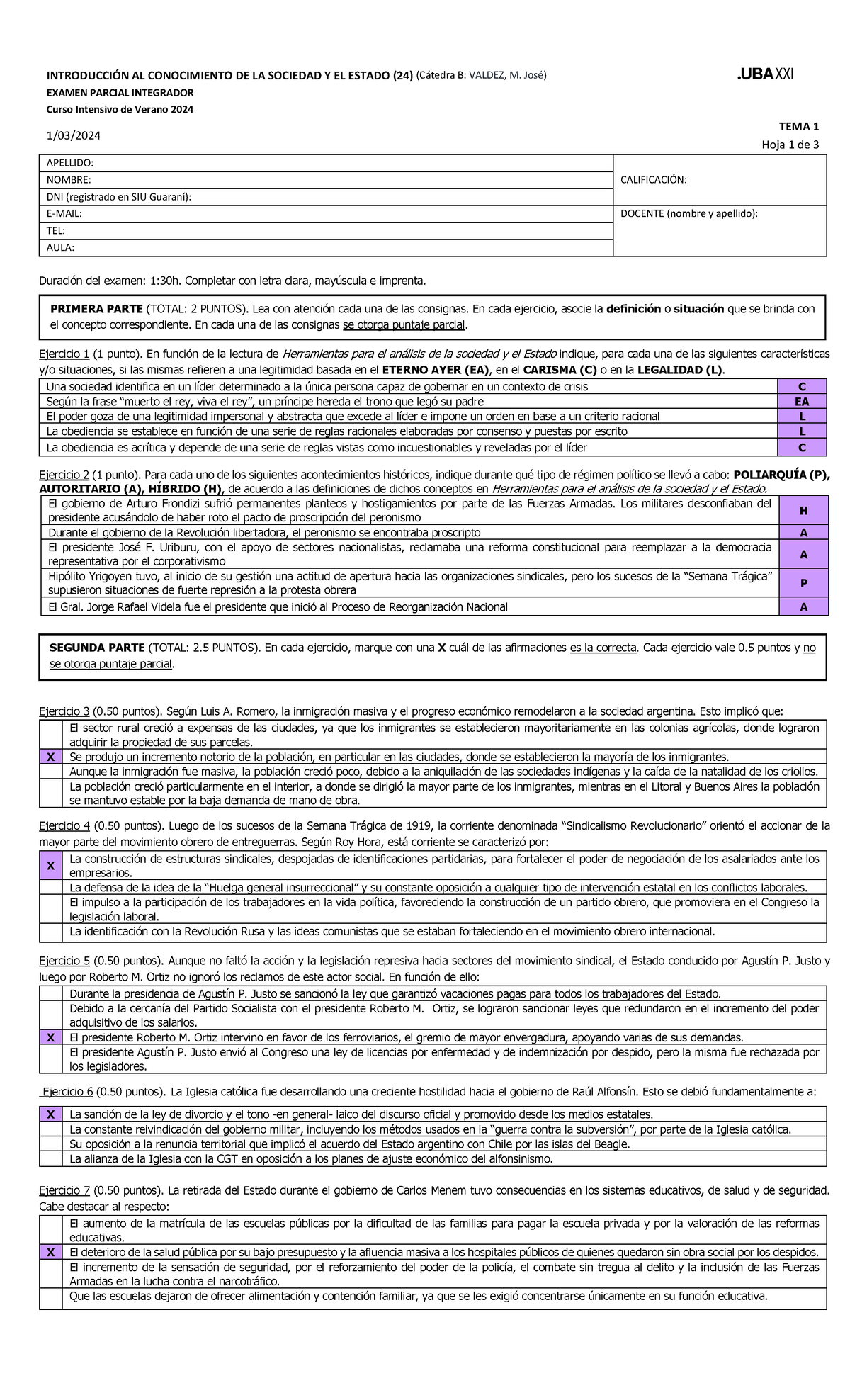 ICSE B Tema 1 Claves Parcial - INTRODUCCIÓN AL CONOCIMIENTO DE LA ...