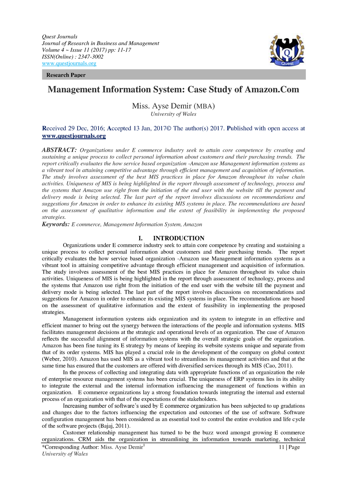 management information systems case study answers