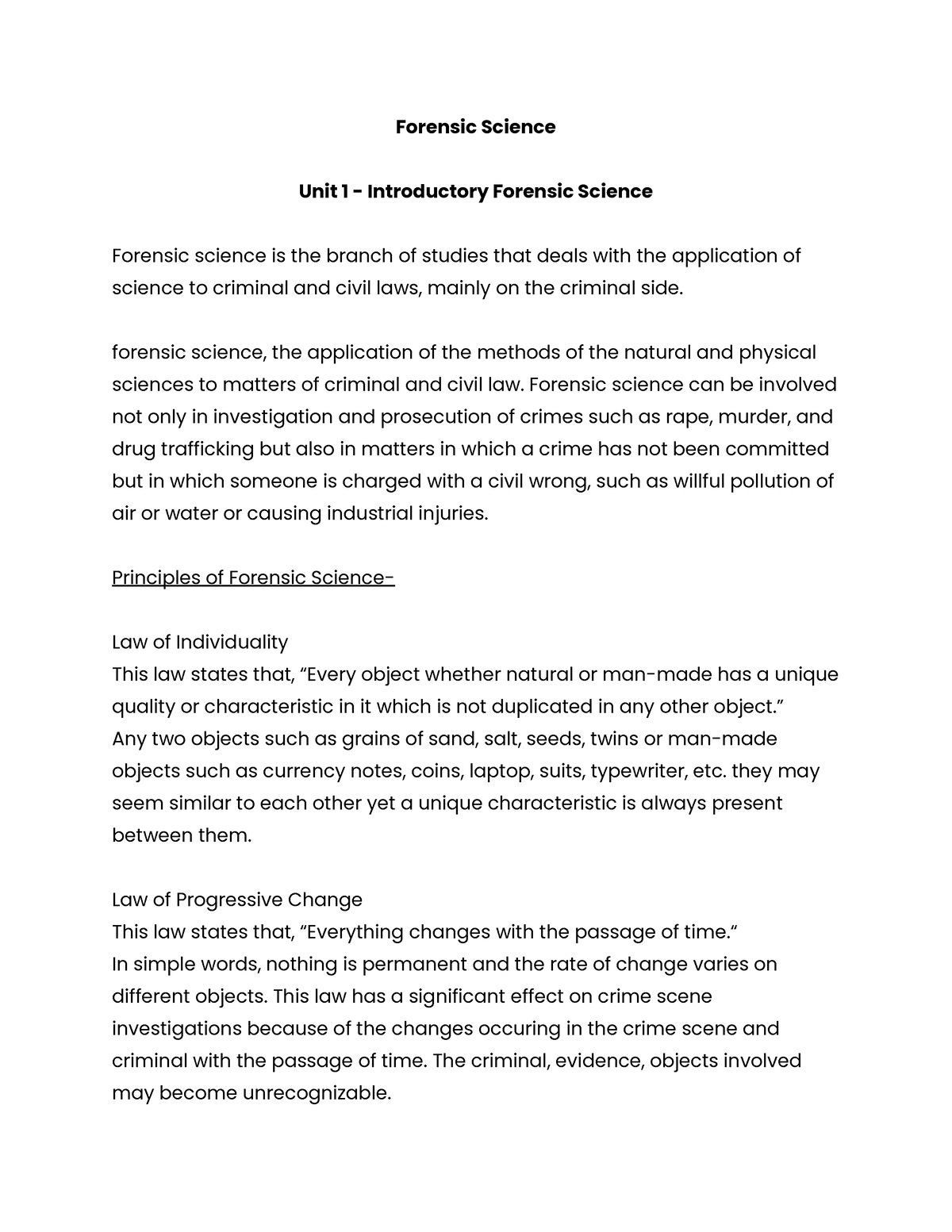 forensic science thesis statement