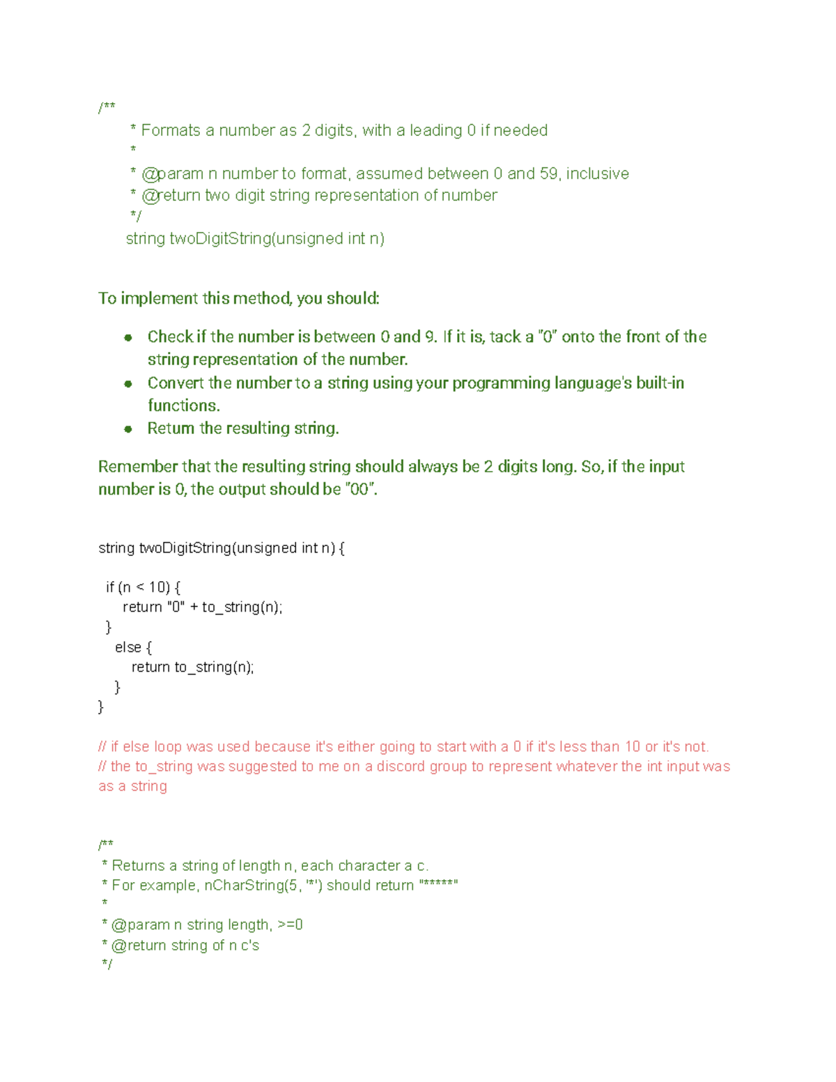 Working C++ clock code Format for Sense tool /** * Formats a number as 2 digits, with a
