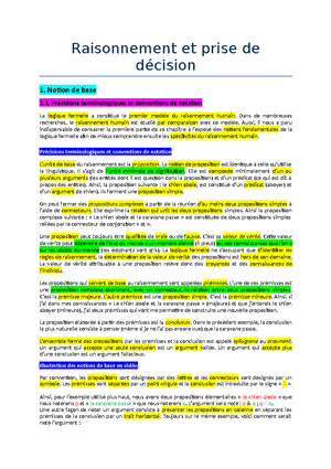 1 Tes OK DOCUMENT - Raisonnement Et Prise De Décision - Université ...