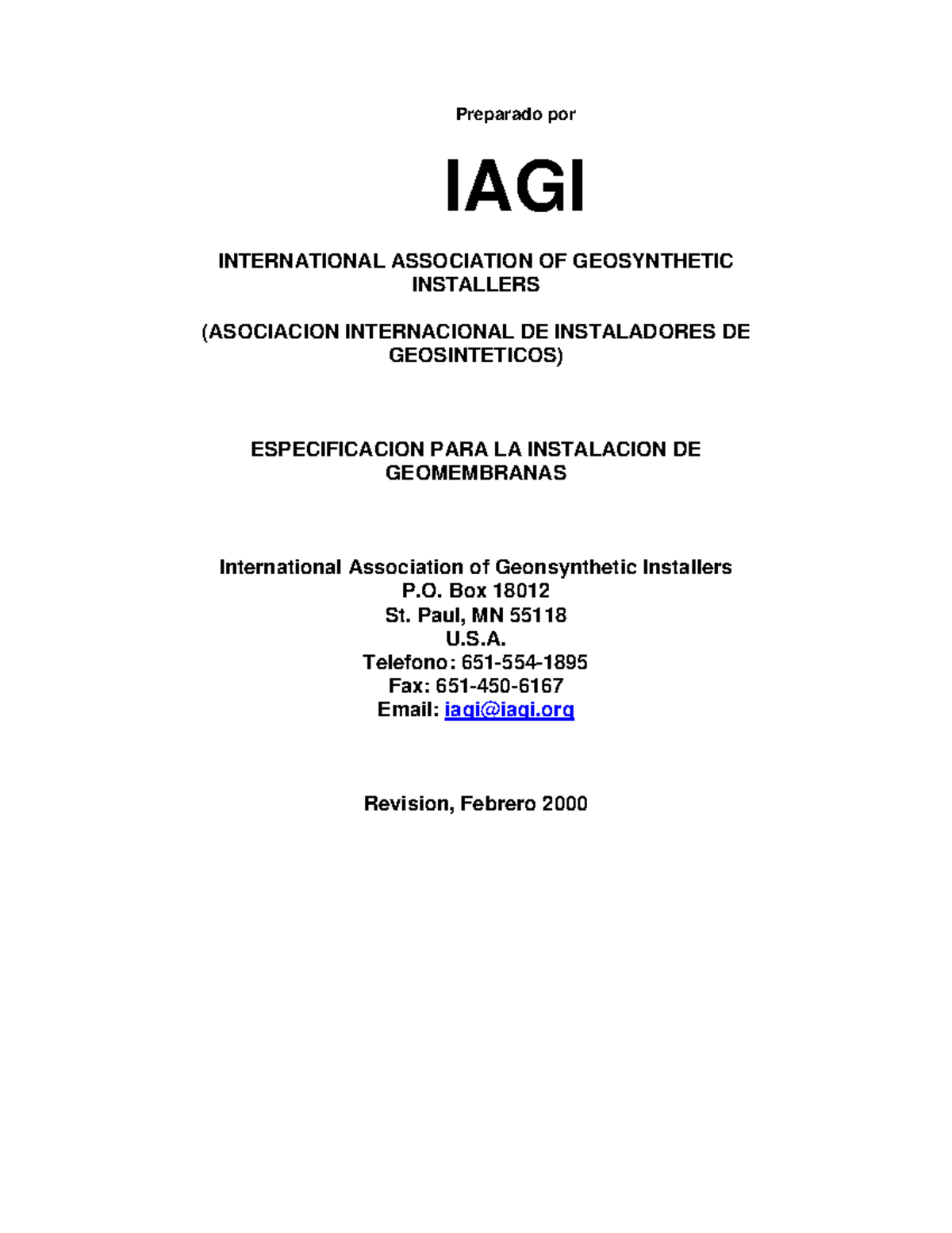 Iagi Hdpe Installatin Specification - Espaol - Preparado Por IAGI ...