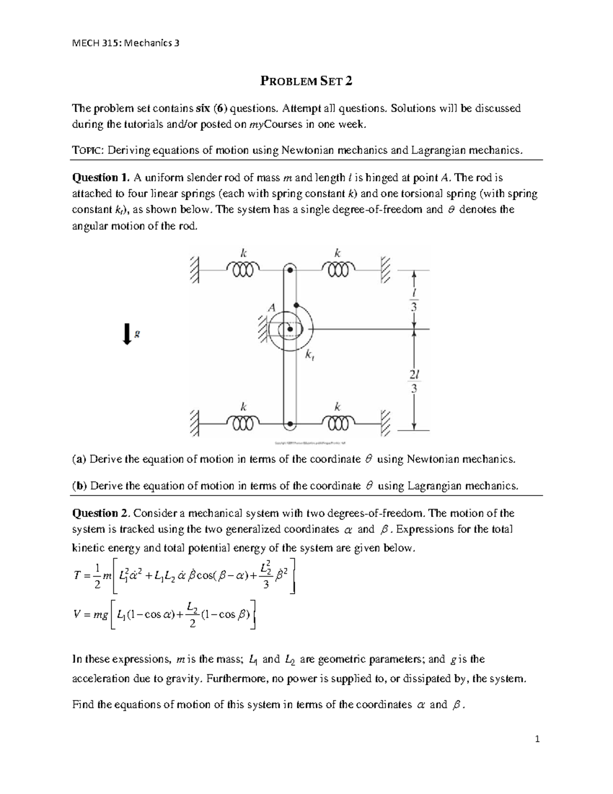 Problem Set 2 - PROBLEM SET 2 The problem set contains six ( 6 ...