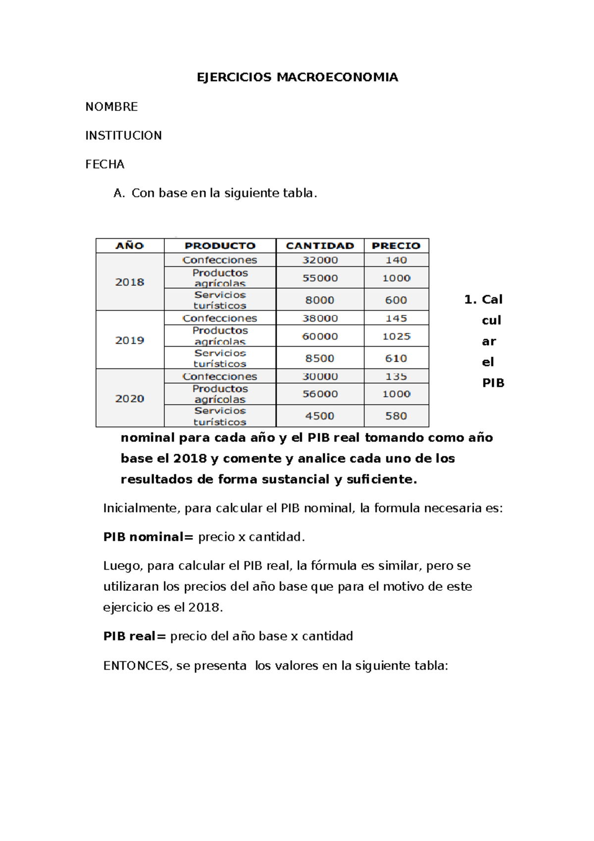 Ejercicios Macroeconomia Dentro De La Mercado Para La Economia ...