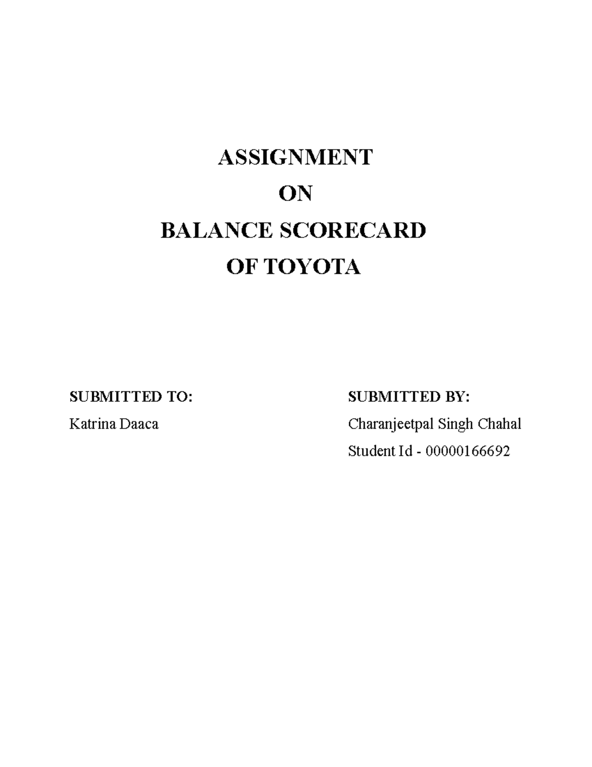 toyota balanced scorecard case study