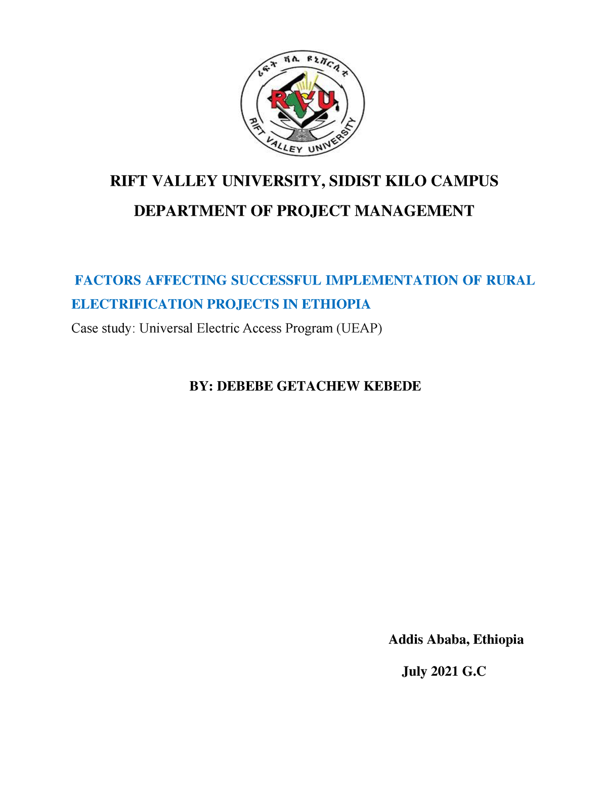 thesis in project management