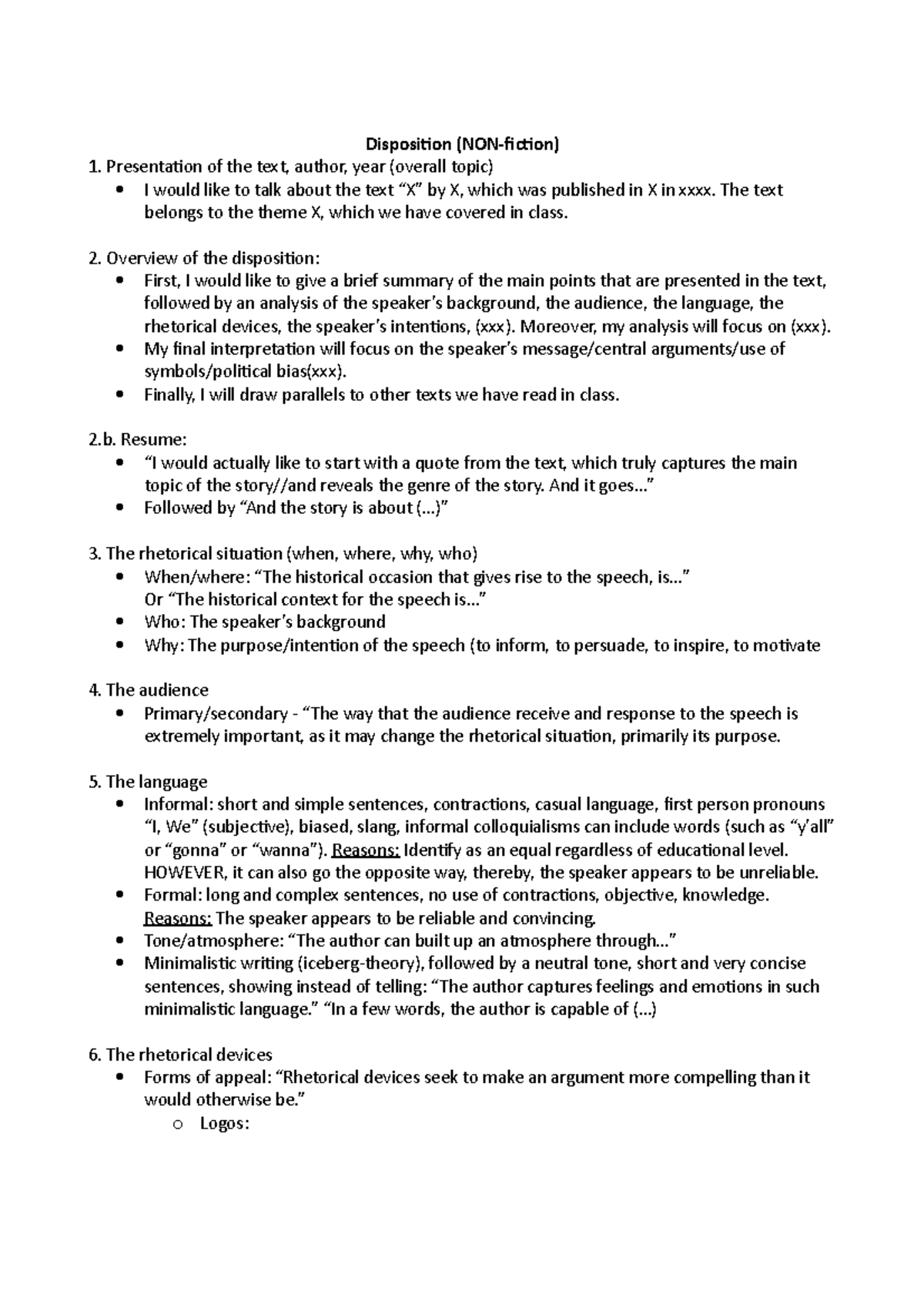 Disposition NONfiction - Disposition (NON-fiction) Presentation of the ...