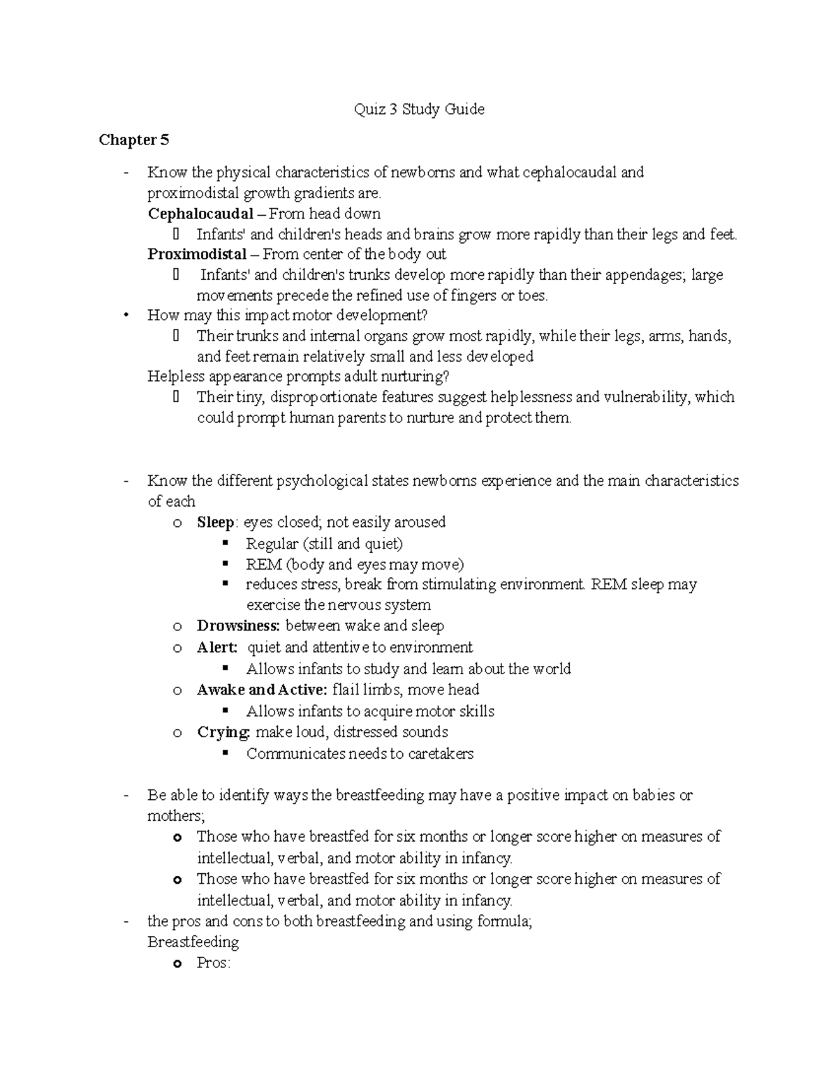 Quiz 3 Study Guide - Ch 5, 6 - Quiz 3 Study Guide Chapter 5 Know the ...