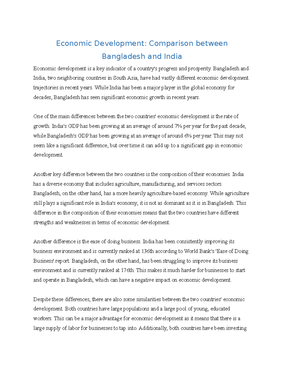 economic-development-comparison-between-bangladesh-and-india-economic