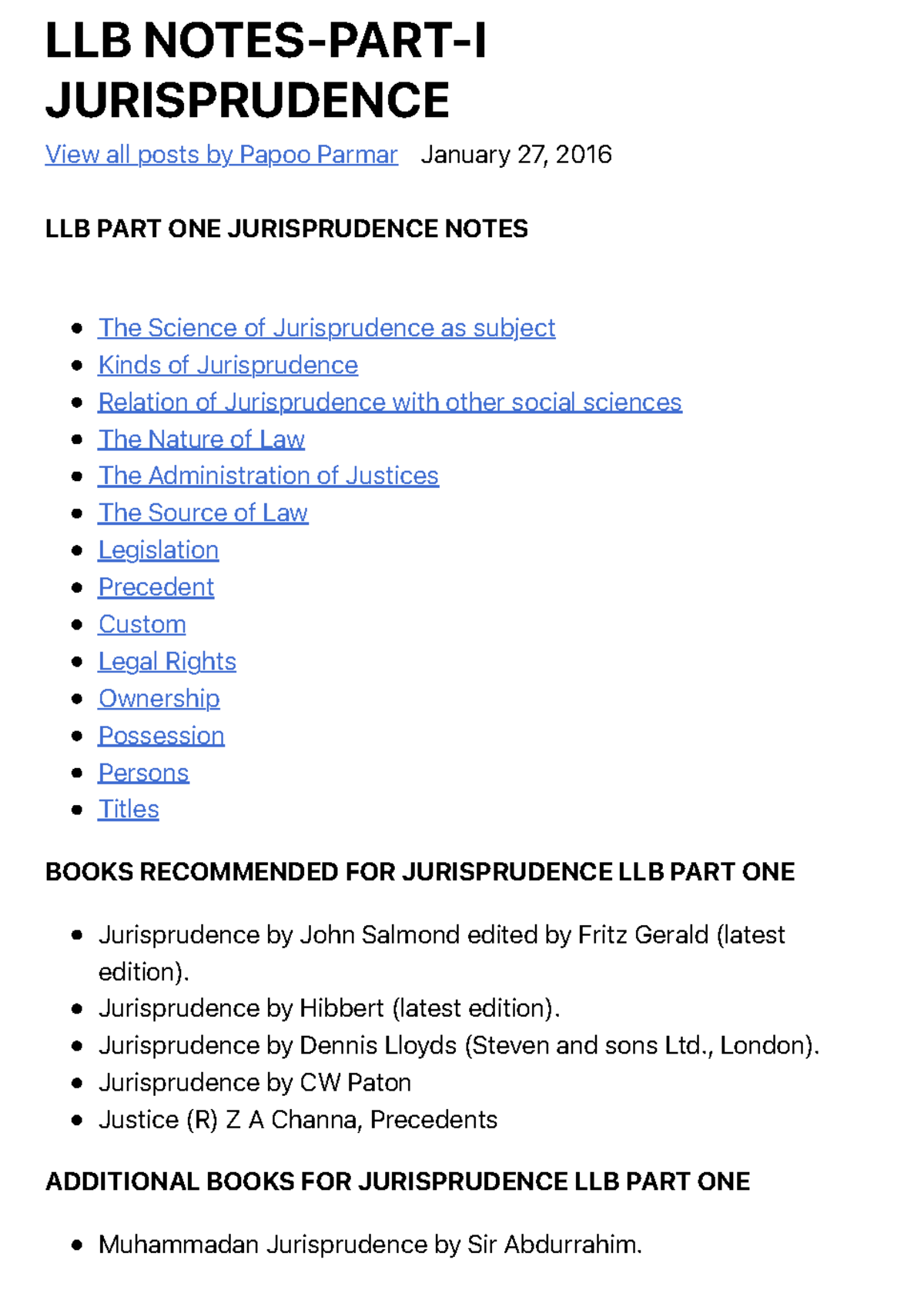 Jurisprudence Notes Links - LLB NOTES-PART-I JURISPRUDENCE View All ...