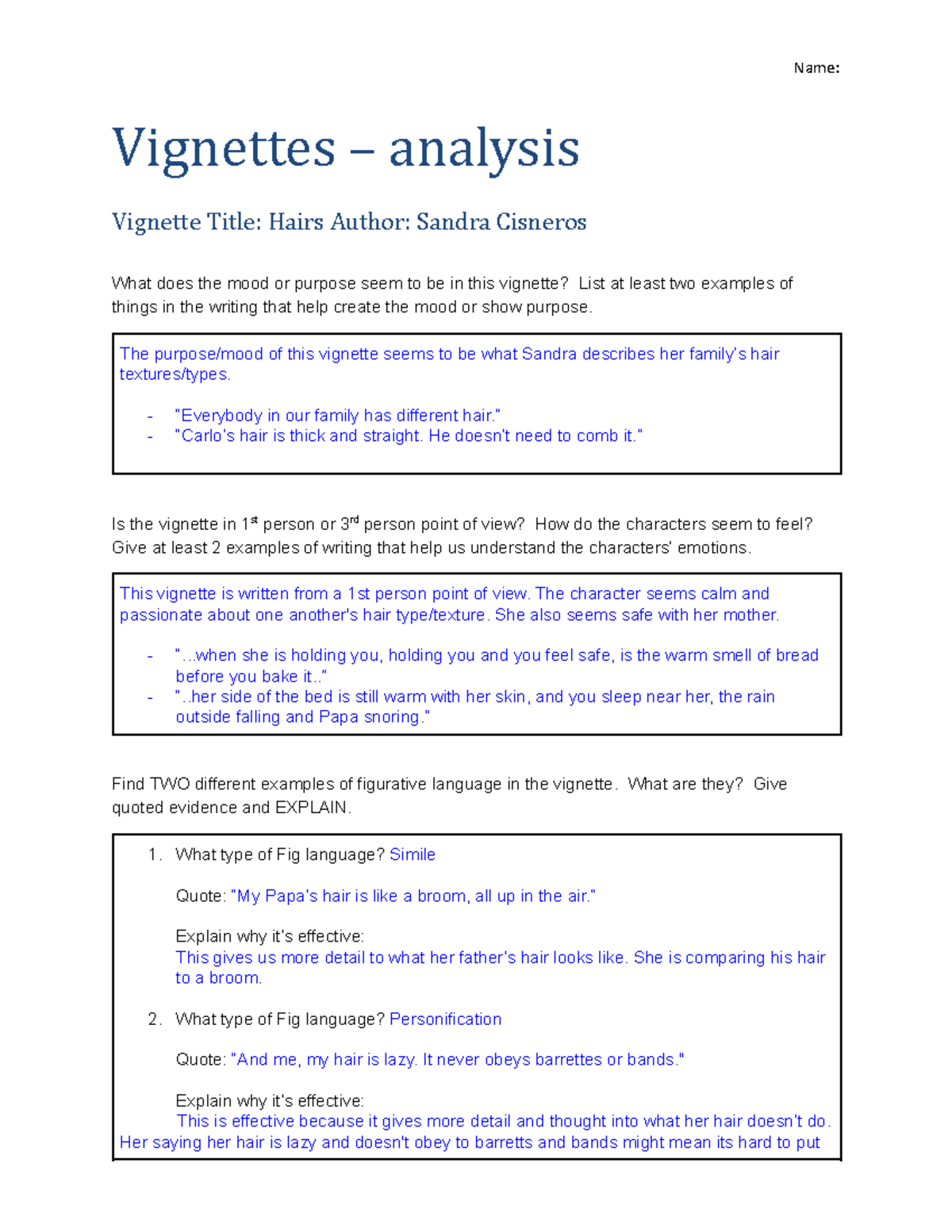 Hairs Analysis Name analysis Title