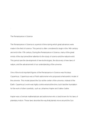 JSIS580 course outline - : The Renaissance was a time of great change ...