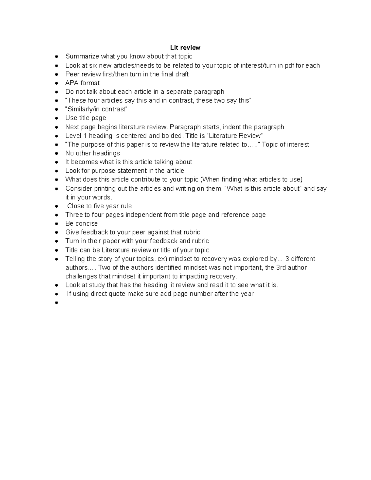 Lit review - young research notes dev - Lit review Summarize what you ...