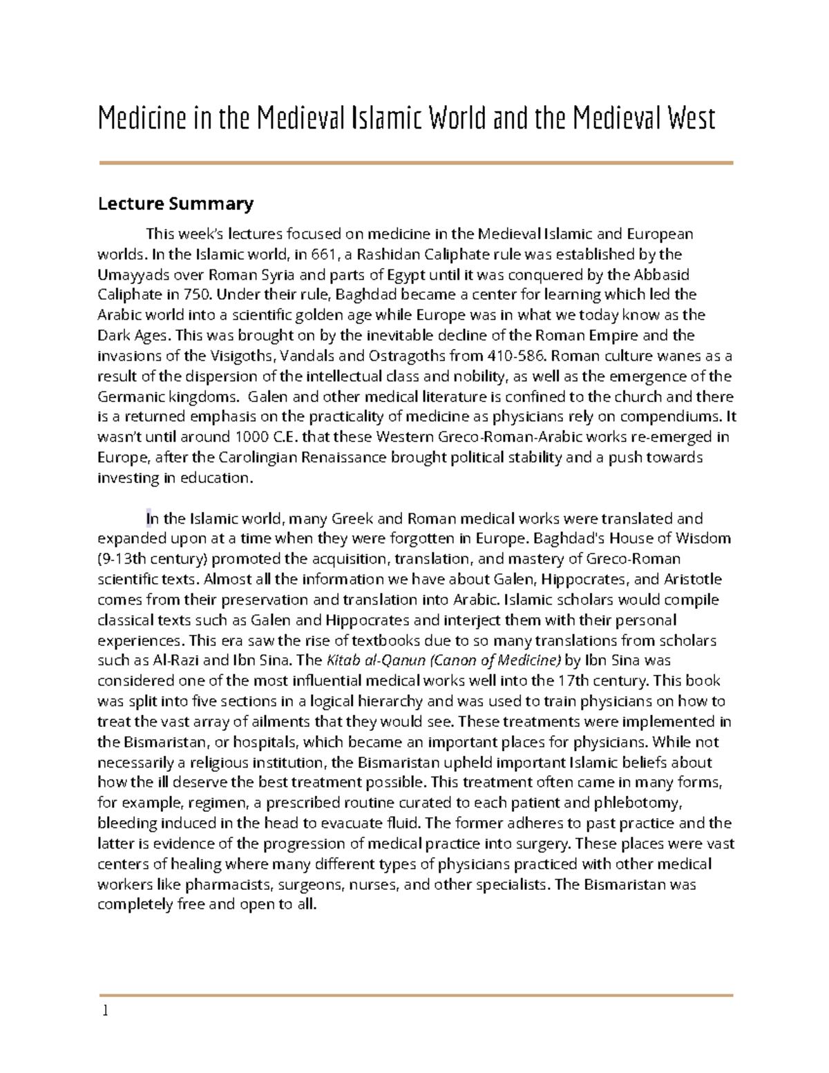 2 medicine in the medieval islamic world and the medieval west in