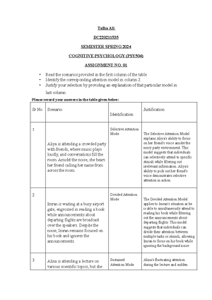 PSY404 Mid 2009 SOL Paper 1-1 - VUSR Abnormal Psychology (psy 404) Fall ...