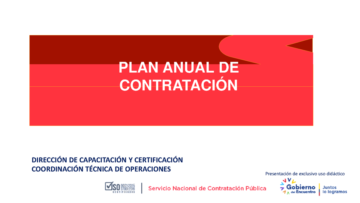 PAC administracion de contratos y sercop PLAN ANUAL DE CONTRATACIÓN