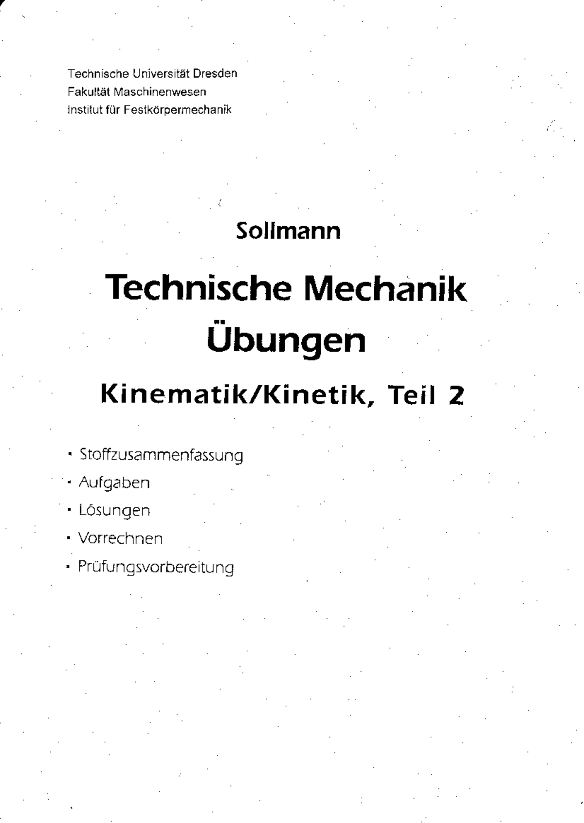 Aufgabenheft Kinematik Kinetik 2 - Kinematik/Kinetik der ...