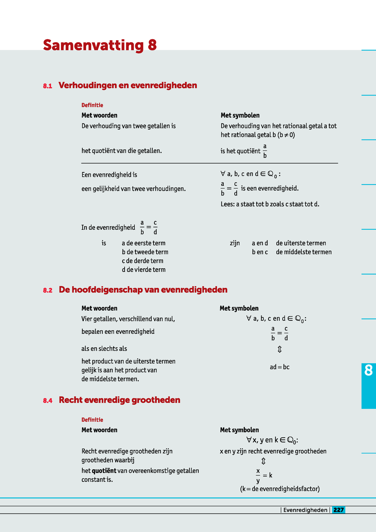 8. Evenredigheden Samenvatting - Wiskunde - Studocu