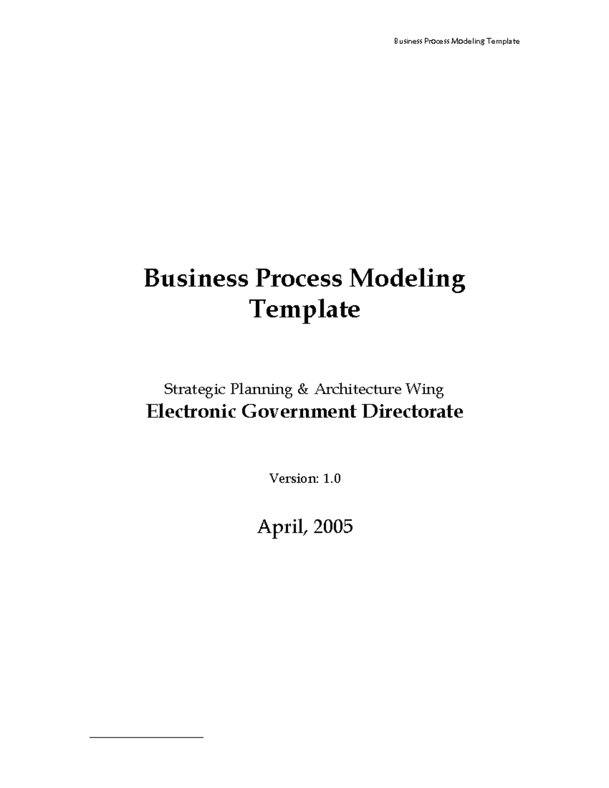 BPM - EGD Ver. 1 - business process modelling template - Business ...