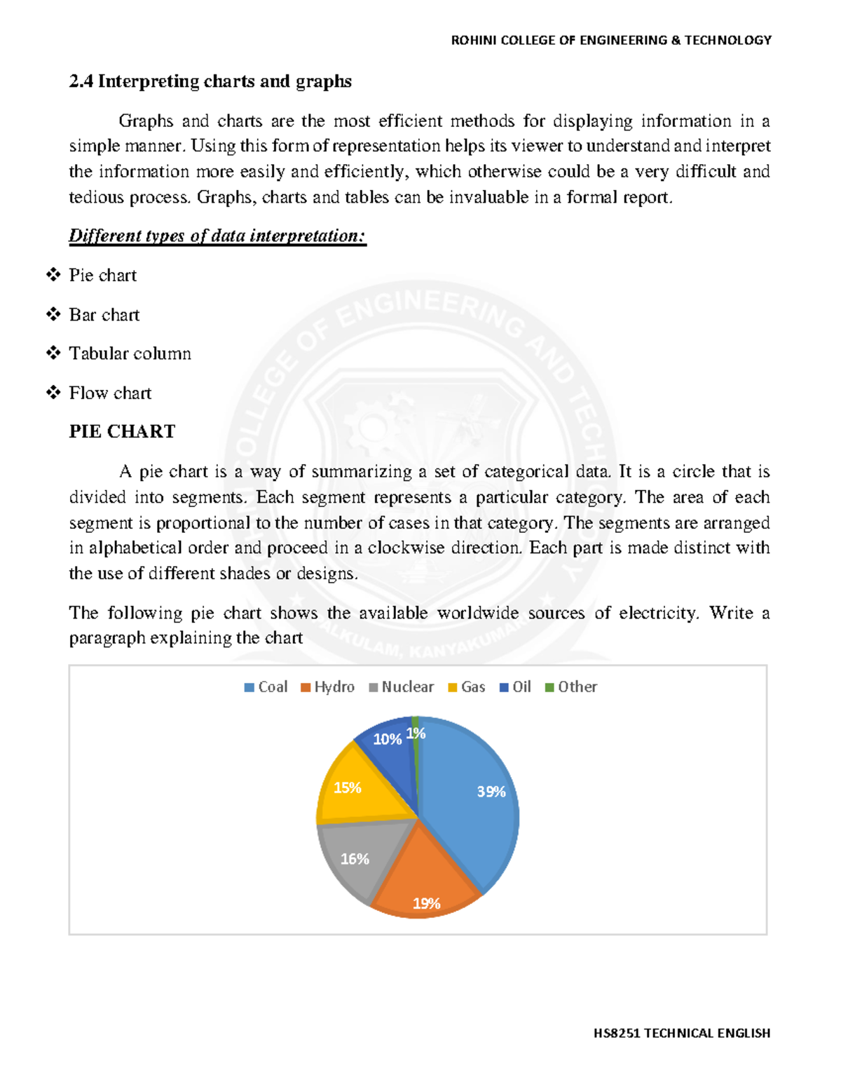 Charts, Graphs, Tables - 2 Interpreting charts and graphs Graphs and ...