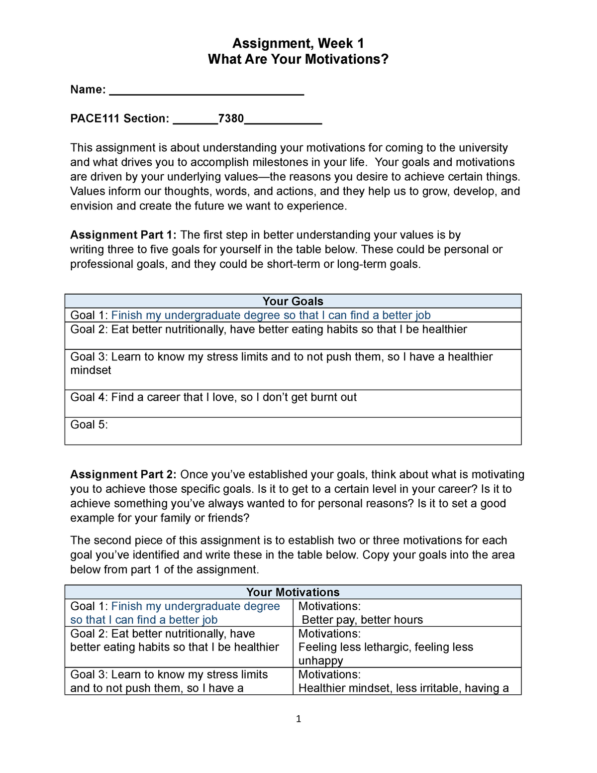motivation assignment pdf