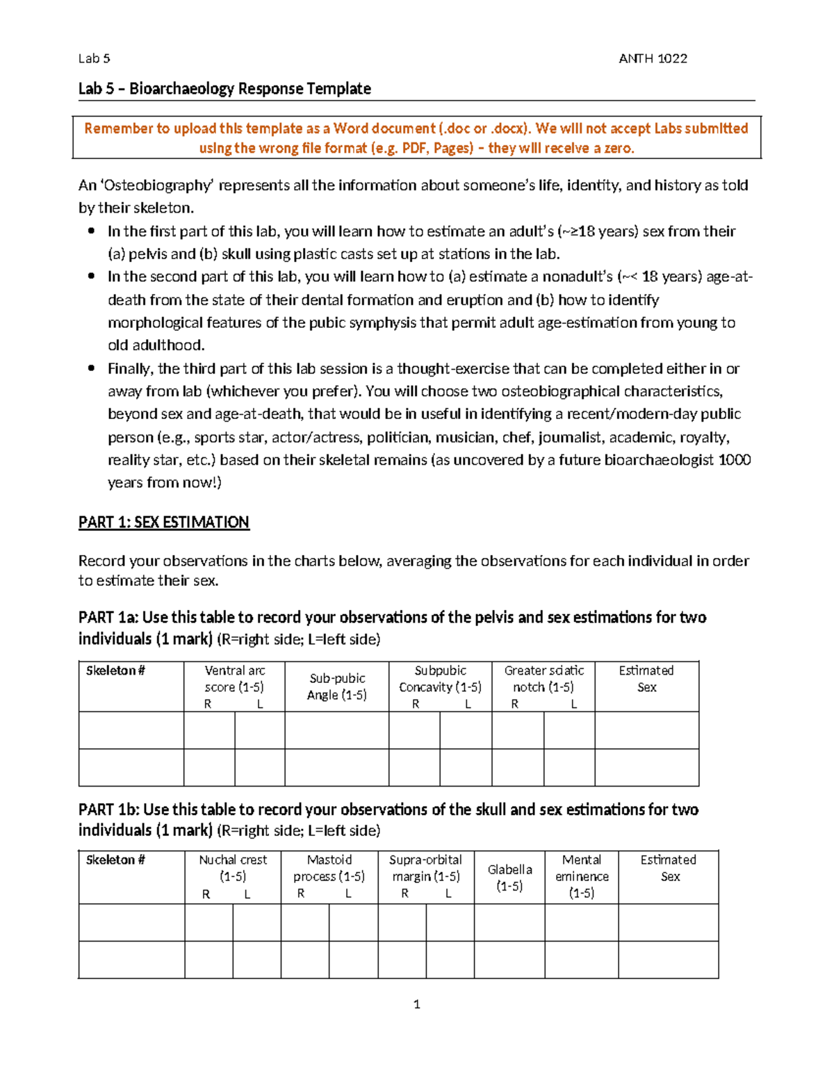 1022-LAB 5-Response Template - Lab 5 – Bioarchaeology Response Template ...
