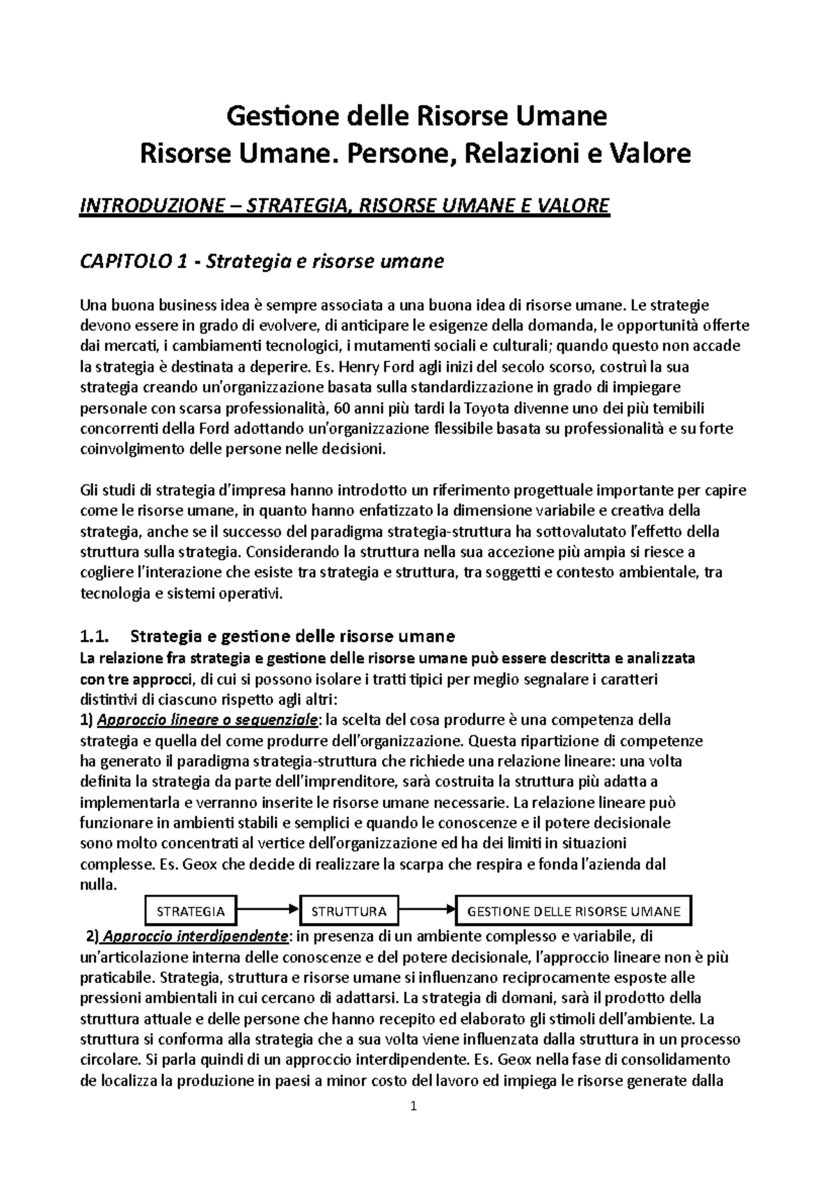 Risorse Umane Persone Relazioni E Valore Strategia Struttura