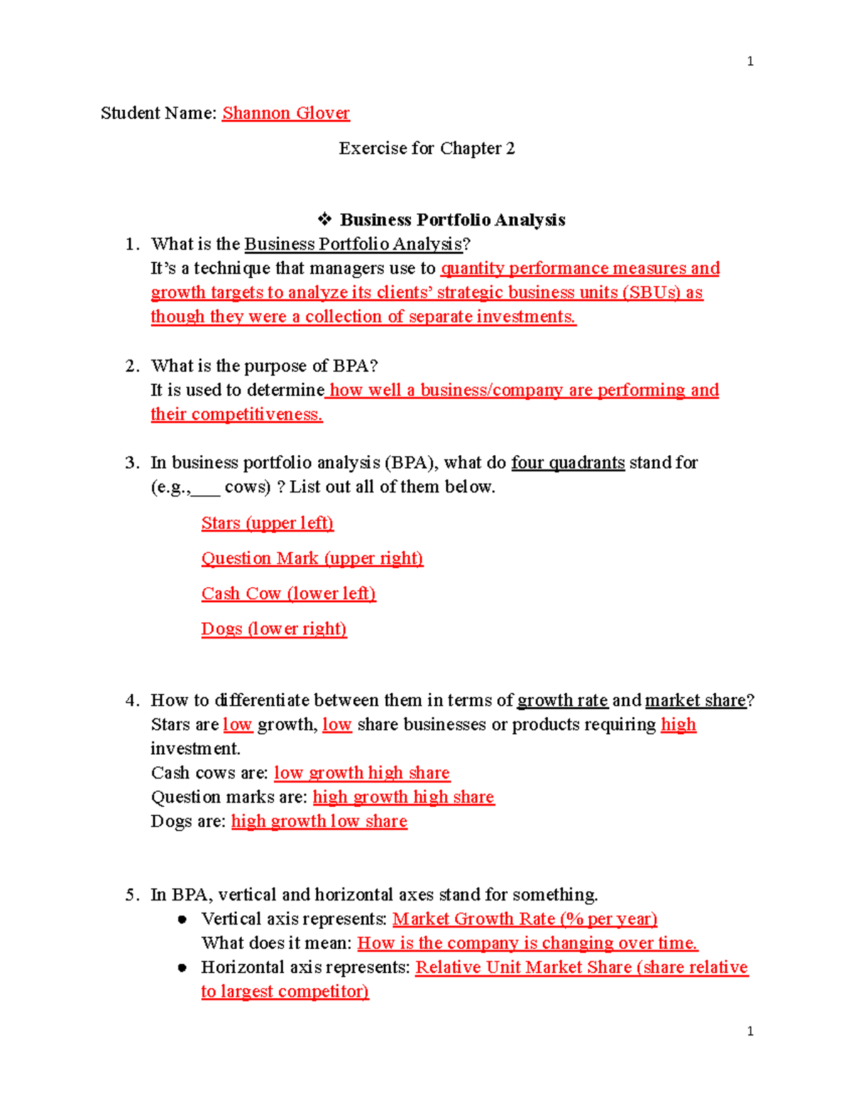 Chapter+2+exercise+BPA+and+Diversification+Analysis - 1 Student Name ...
