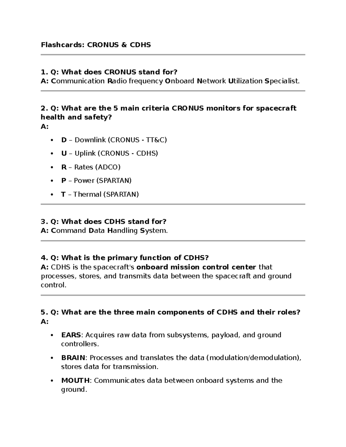 Cronus- Flashcards - Flashcards: CRONUS & CDHS Q: What does CRONUS ...