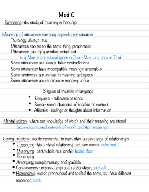 Linguistics Mod 4 Lecture Notes On Morphology Taught By Professor Garner Morphology The Linguistics Mod 4 Lecture Notes On Morphology Taught By Professor Garner Morphology The