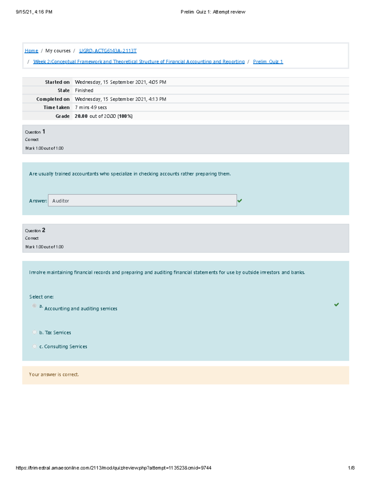 Prelim Quiz 1 Attempt Review - Home/My Courses/ UGRD-ACTG6143A-2113T ...